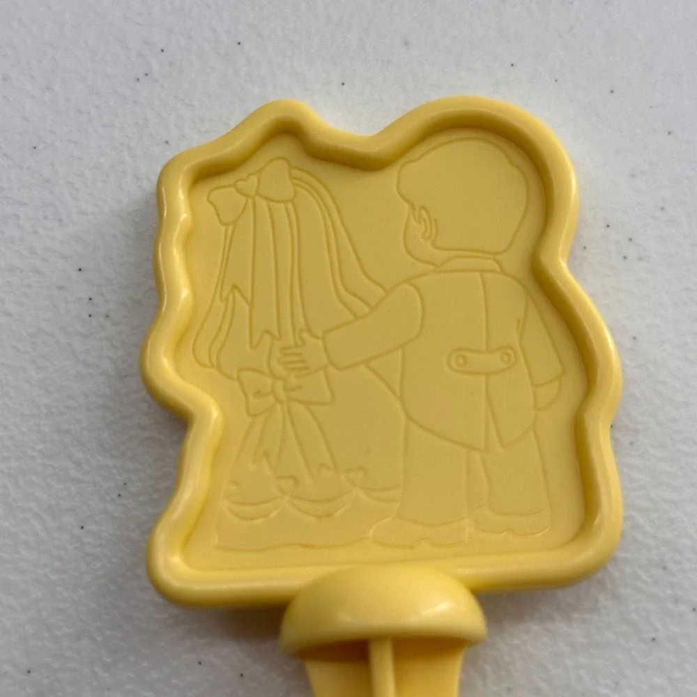 Vtg Fisher Price Cake‎ Topper Bride & Groom Figurine Wedding Fun candle Food